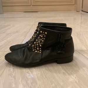 Betsey Johnson Black Leather Booties size 6